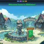 FROGGLE screenshot - the Ribbleton village hub with quest board and pond