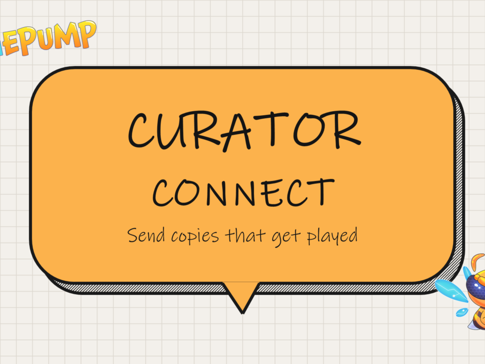Steam Curator Connect: Send Copies That Get Played cover with the IndiePump bee mascot